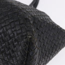 BOTTEGA VENETA INTRECCIATO Cabas MM Tote Bag Leather Black 115664 Auth 200843A-12