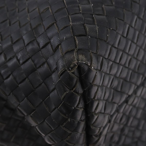 BOTTEGA VENETA INTRECCIATO Cabas MM Tote Bag Leather Black 115664 Auth 200843A