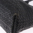 BOTTEGA VENETA INTRECCIATO Cabas MM Tote Bag Leather Black 115664 Auth 200843A-14