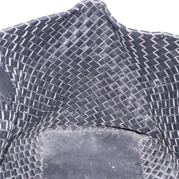 BOTTEGA VENETA INTRECCIATO Cabas MM Tote Bag Leather Black 115664 Auth 200843A