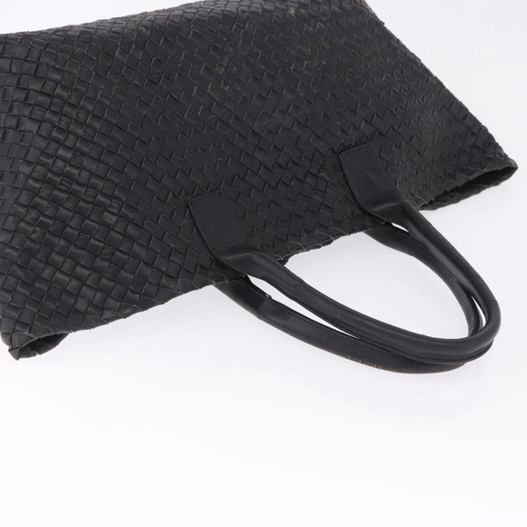 BOTTEGA VENETA INTRECCIATO Cabas MM Tote Bag Leather Black 115664 Auth 200843A