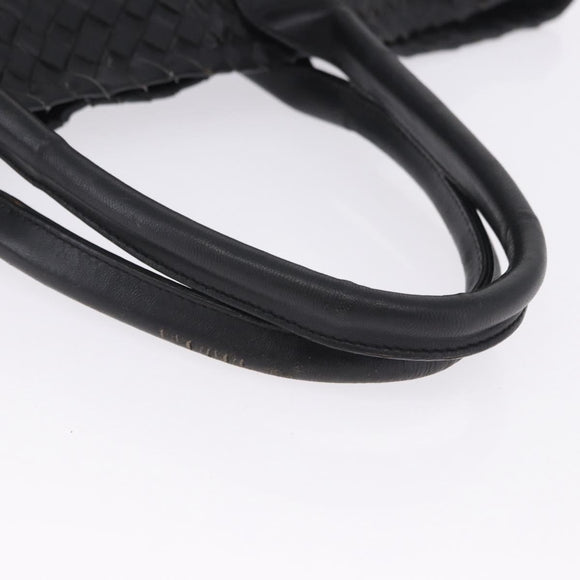 BOTTEGA VENETA INTRECCIATO Cabas MM Tote Bag Leather Black 115664 Auth 200843A
