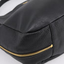 PRADA Vitterodino Hand Bag Leather Black Gold Tone Auth 200844V-15