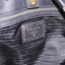 PRADA Vitterodino Hand Bag Leather Black Gold Tone Auth 200844V-20