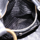 PRADA Vitterodino Hand Bag Leather Black Gold Tone Auth 200844V-24