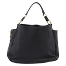 PRADA Vitterodino Hand Bag Leather Black Gold Tone Auth 200844V-2