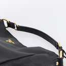 PRADA Vitterodino Hand Bag Leather Black Gold Tone Auth 200844V-14