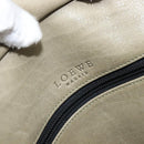 LOEWE Amazona 32 Hand Bag Suede Khaki Gold Tone Auth 200845-19