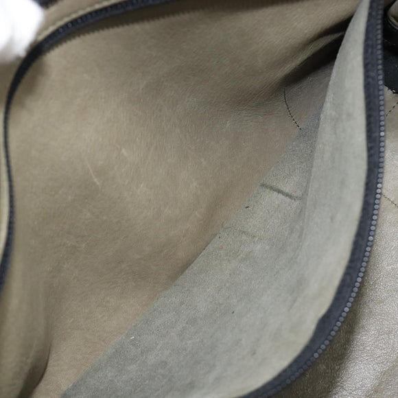 LOEWE Amazona 32 Hand Bag Suede Khaki Gold Tone Auth 200845