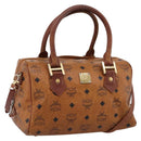 MCM Vicetos Hand Bag PVC Leather 2way Brown Gold Tone Auth 200849-1
