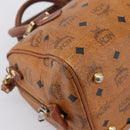 MCM Vicetos Hand Bag PVC Leather 2way Brown Gold Tone Auth 200849-13
