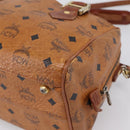 MCM Vicetos Hand Bag PVC Leather 2way Brown Gold Tone Auth 200849-14