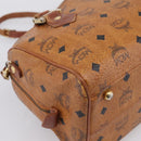 MCM Vicetos Hand Bag PVC Leather 2way Brown Gold Tone Auth 200849-15