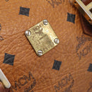 MCM Vicetos Hand Bag PVC Leather 2way Brown Gold Tone Auth 200849-17