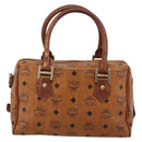 MCM Vicetos Hand Bag PVC Leather 2way Brown Gold Tone Auth 200849-3
