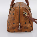 MCM Vicetos Hand Bag PVC Leather 2way Brown Gold Tone Auth 200849-4