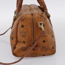MCM Vicetos Hand Bag PVC Leather 2way Brown Gold Tone Auth 200849-5