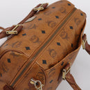 MCM Vicetos Hand Bag PVC Leather 2way Brown Gold Tone Auth 200849-6