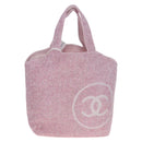 CHANEL Big Coco Beach Bag Towel Set Pile Pink CC Auth 200851SAM-13