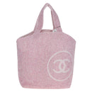 CHANEL Big Coco Beach Bag Towel Set Pile Pink CC Auth 200851SAM-2