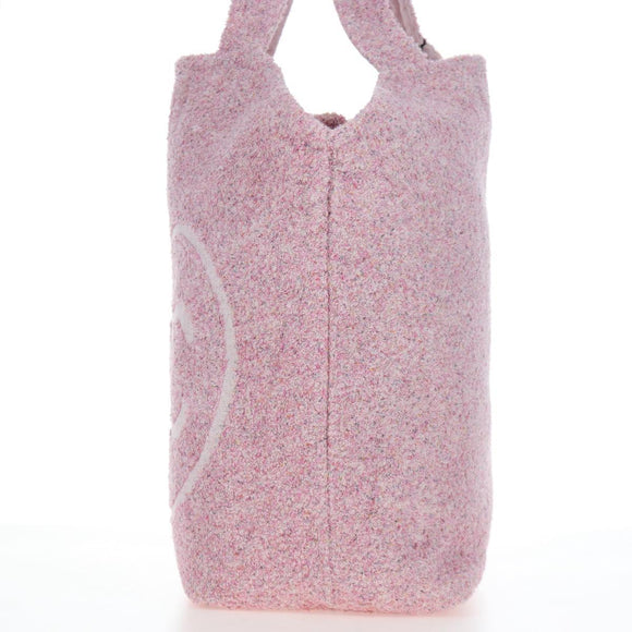 CHANEL Big Coco Beach Bag Towel Set Pile Pink CC Auth 200851SAM