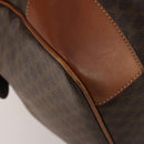 CELINE Macadam Canvas Boston Bag PVC Leather Brown Gold Auth 200885-16