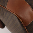 CELINE Macadam Canvas Boston Bag PVC Leather Brown Gold Auth 200885-18