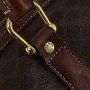CELINE Macadam Canvas Boston Bag PVC Leather Brown Gold Auth 200885-19