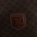 CELINE Macadam Canvas Boston Bag PVC Leather Brown Gold Auth 200885-20