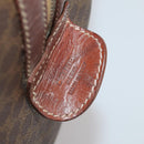CELINE Macadam Canvas Boston Bag PVC Leather Brown Gold Auth 200885-10