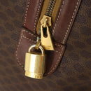 CELINE Macadam Canvas Boston Bag PVC Leather Brown Gold Auth 200885-22