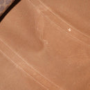 CELINE Macadam Canvas Boston Bag PVC Leather Brown Gold Auth 200885-11