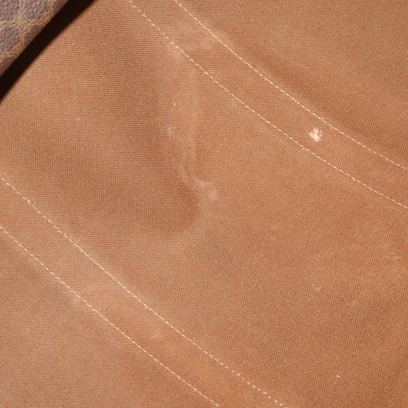 CELINE Macadam Canvas Boston Bag PVC Leather Brown Gold Auth 200885