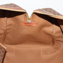 CELINE Macadam Canvas Boston Bag PVC Leather Brown Gold Auth 200885-23