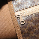 CELINE Macadam Canvas Boston Bag PVC Leather Brown Gold Auth 200885-25