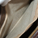 CELINE Macadam Canvas Boston Bag PVC Leather Brown Gold Auth 200885-26