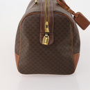 CELINE Macadam Canvas Boston Bag PVC Leather Brown Gold Auth 200885-4