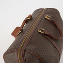 CELINE Macadam Canvas Boston Bag PVC Leather Brown Gold Auth 200885-6