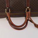 CELINE Macadam Canvas Boston Bag PVC Leather Brown Gold Auth 200885-7