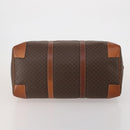 CELINE Macadam Canvas Boston Bag PVC Leather Brown Gold Auth 200885-5