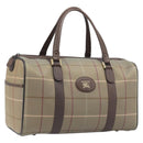 Burberrys Nova Check Boston Bag Canvas Beige Gold Auth 200886-1