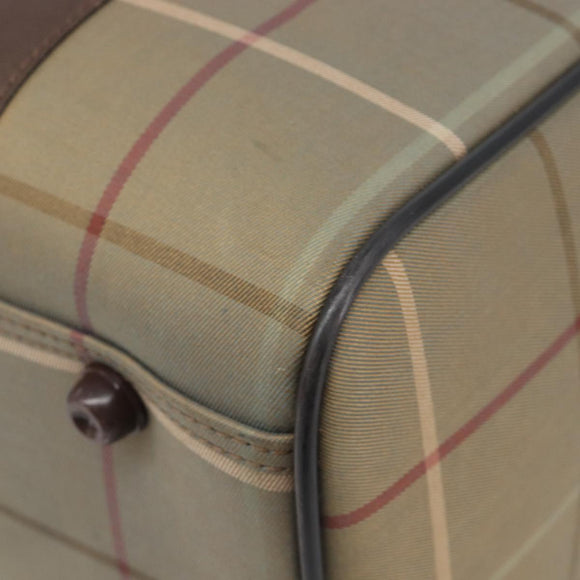 Burberrys Nova Check Boston Bag Canvas Beige Gold Auth 200886