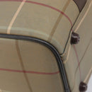 Burberrys Nova Check Boston Bag Canvas Beige Gold Auth 200886-15