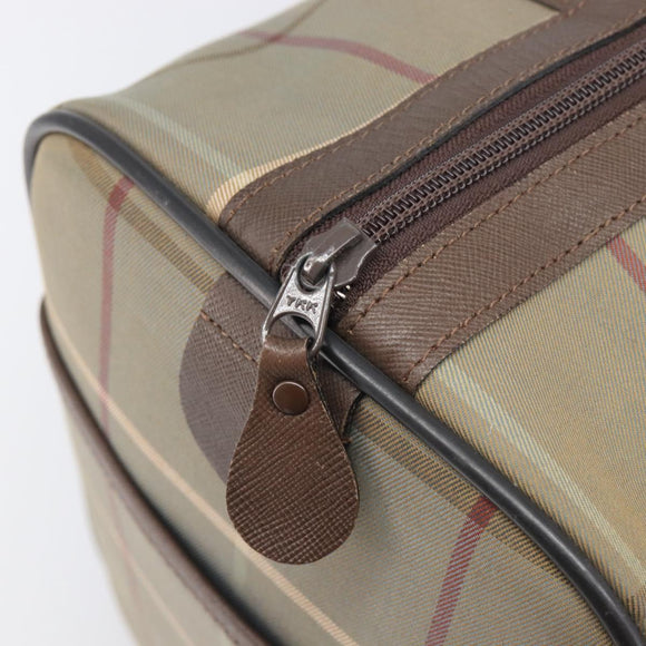 Burberrys Nova Check Boston Bag Canvas Beige Gold Auth 200886