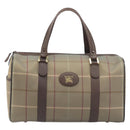 Burberrys Nova Check Boston Bag Canvas Beige Gold Auth 200886-13