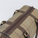 Burberrys Nova Check Boston Bag Canvas Beige Gold Auth 200886-7