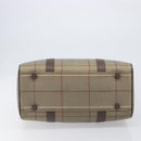 Burberrys Nova Check Boston Bag Canvas Beige Gold Auth 200886-5
