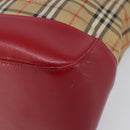 BURBERRY Nova Check Hand Bag Canvas Beige Gold Auth 200887-9