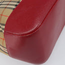 BURBERRY Nova Check Hand Bag Canvas Beige Gold Auth 200887-16