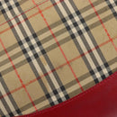 BURBERRY Nova Check Hand Bag Canvas Beige Gold Auth 200887-10
